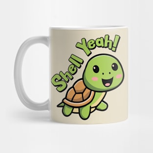 Shell Yeah! Cute Kawaii Turtle Cartoon Mug